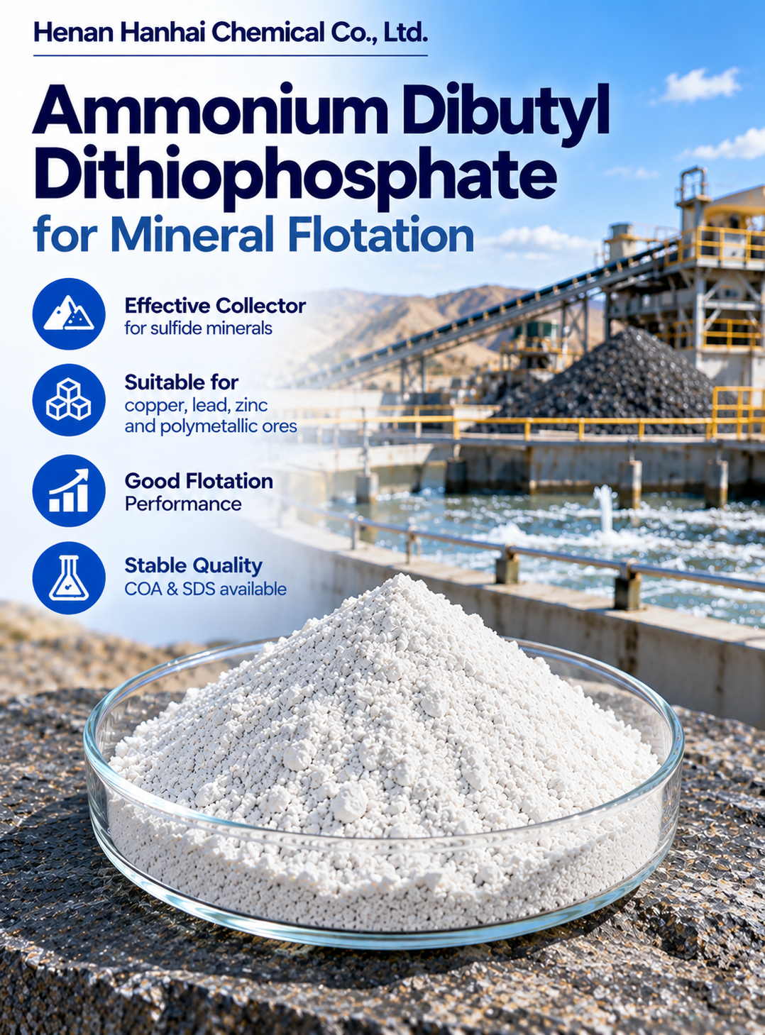 Ammonium Dibutyl Dithiophosphate flotation collector for sulfide minerals