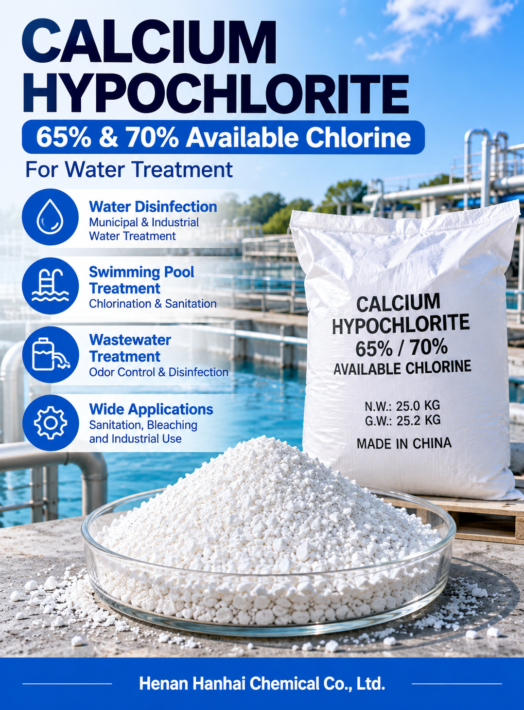 Calcium Hypochlorite 65% and 70% Supplier