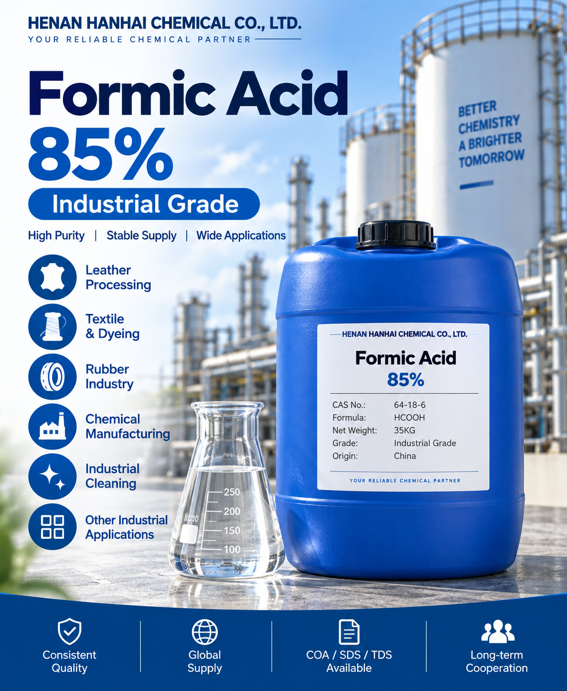 Formic Acid 85% Supplier from China