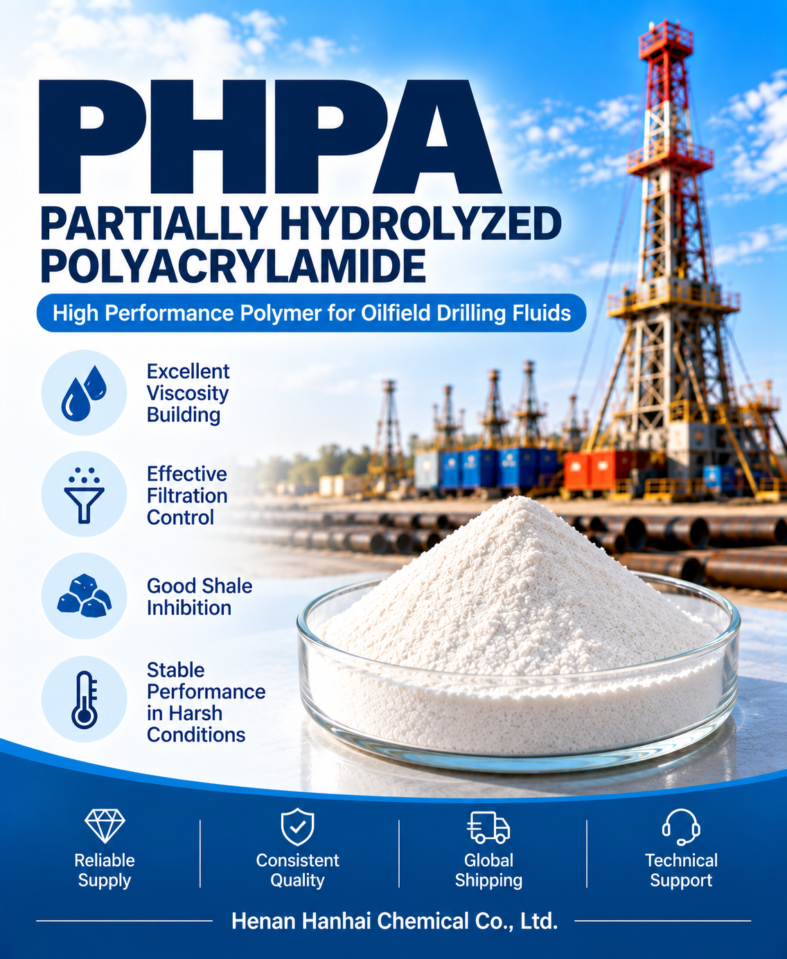 PHPA Partially Hydrolyzed Polyacrylamide for Oilfield Drilling